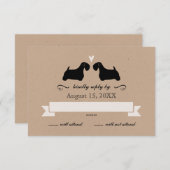 Sealyham Terrier Silhouetten Trouwantwoord RSVP (Voorkant / Achterkant)