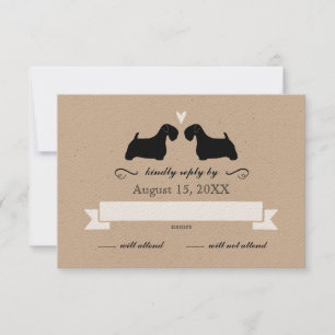 Sealyham Terrier Silhouetten Trouwantwoord RSVP Kaartje