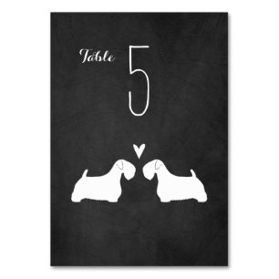 Sealyham Terrier Silhouetten Trouwtafel Kaart