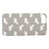 Sealyham Terrier Silhouettes Faux Linen Style Case-Mate iPhone Case (Achterkant (Horizontaal))