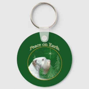 Sealyham Terrier Vrede op Aarde Sleutelhanger