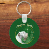 Sealyham Terrier Vrede op Aarde Sleutelhanger (Achterkant)