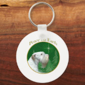 Sealyham Terrier Vrede op Aarde Sleutelhanger (Voorkant)