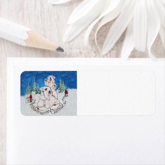 Sealyham Terrier Winter Etiket (Insitu)