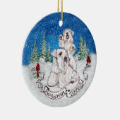 Sealyham Terrier Winter Keramisch Ornament (Rechts)