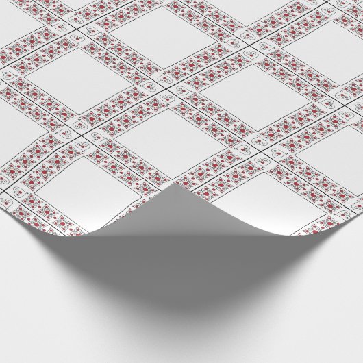 SEAM-AANPASSINGEN: Valentijn rood-hartlijnpapier Cadeaupapier (Hoek)