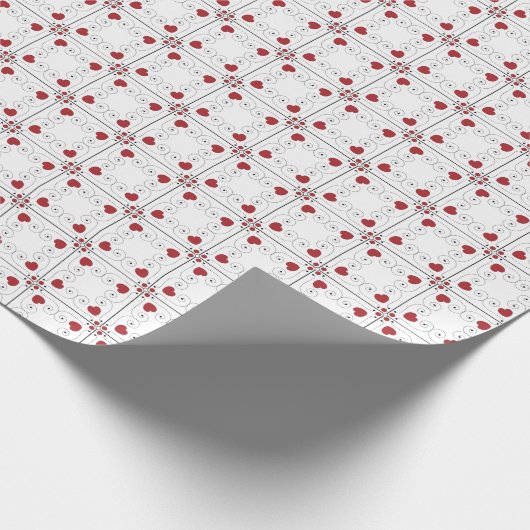 SEAM-AANPASSINGEN: Valentijn rood-hartlijnpapier Cadeaupapier (Hoek)