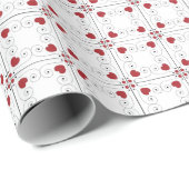 SEAM-AANPASSINGEN: Valentijn rood-hartlijnpapier Cadeaupapier (Rol Hoek)