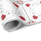 SEAM-AANPASSINGEN: Valentijn rood-hartlijnpapier Cadeaupapier (Rol Hoek)