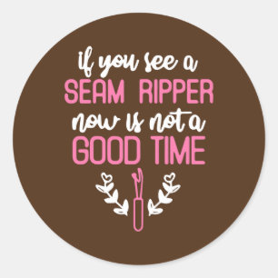 Seam Ripper Funny Quilting Lover Ronde Sticker