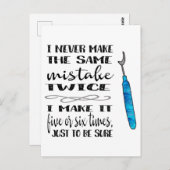 Seam Ripper—Hetzelfde Briefkaart met dubbele fout (Voorkant / Achterkant)