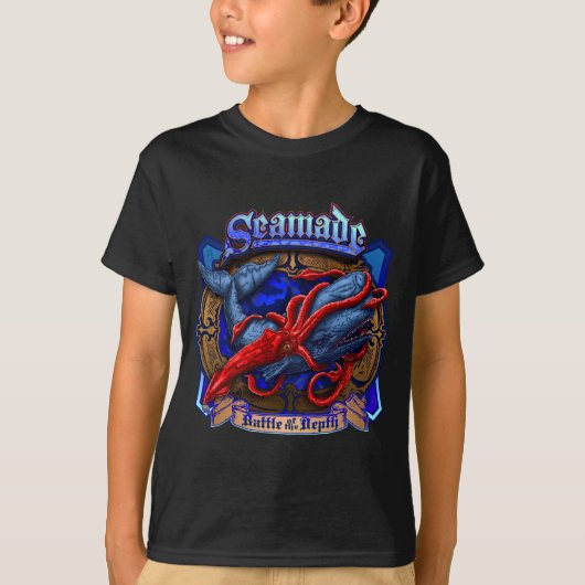 Seamade Giant Squid vs Whale Design T-shirt (Voorkant)