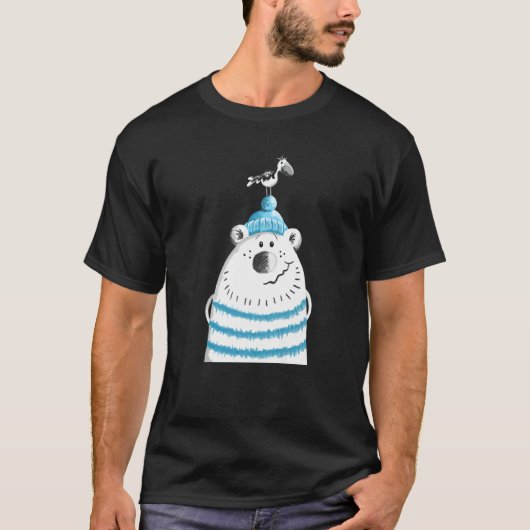 Seaman Bear With Seagull I Maritime T-shirt (Voorkant)
