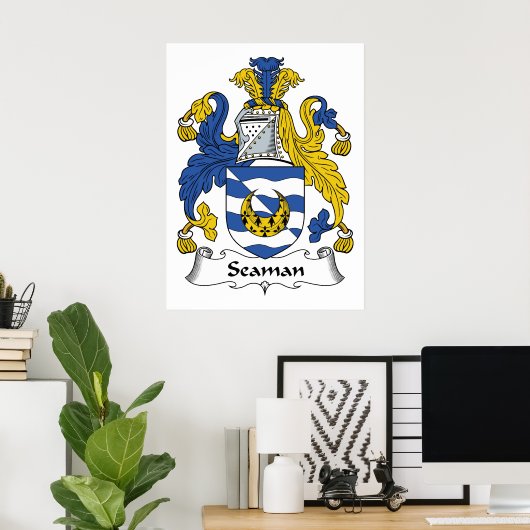 Seaman Family Crest Poster (Thuiskantoor)