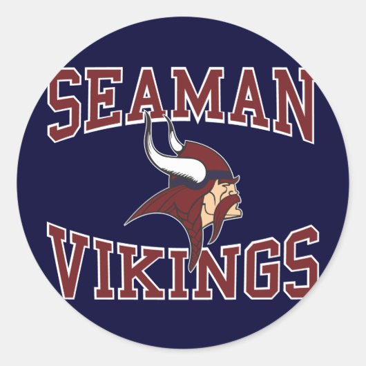 Seaman Vikings Ronde Sticker (Voorkant)
