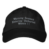 Seaman Warning Funny Embroided Logo, Pet. Pet (Voorkant)