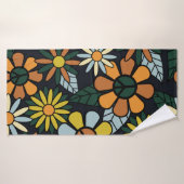 Seamless 70's retro hippie flowers pattern - Vinta Badhanddoek (Badhanddoek)