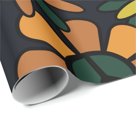 Seamless 70's retro hippie flowers pattern - Vinta Cadeaupapier (Rol Hoek)