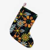 Seamless 70's retro hippie flowers pattern - Vinta Kleine Kerstsok (Voorkant (Hangend))