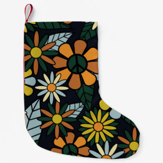 Seamless 70's retro hippie flowers pattern - Vinta Kleine Kerstsok