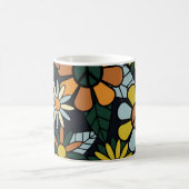 Seamless 70's retro hippie flowers pattern - Vinta Koffiemok (Center)