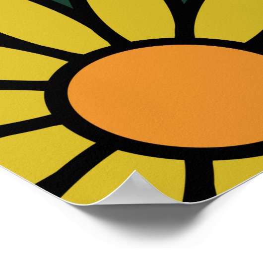 Seamless 70's retro hippie flowers pattern - Vinta Poster (Hoek)