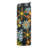 Seamless 70's retro hippie flowers pattern - Vinta Thermosbeker (Gedraaid links)