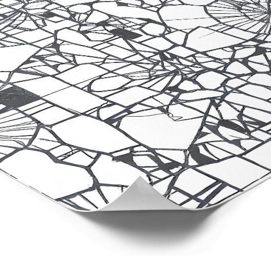 Seamless Abstract Decoupage Template Line Art Poster (Hoek)