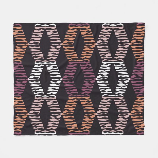 Seamless abstract geometric pattern. Strips. Mosai Fleece Deken (Voorkant (Horizontaal))
