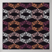 Seamless abstract geometric pattern. Strips. Mosai Poster (Voorkant)