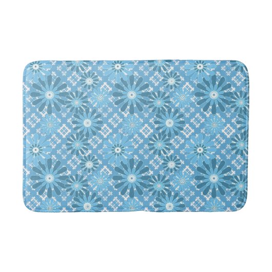 Seamless abstract modern checkered plaid floral bl badmat (Voorkant)