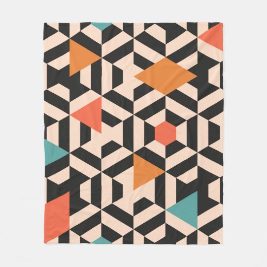 Seamless abstract pattern of geometric shapes. Geo Fleece Deken (Voorkant)