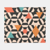 Seamless abstract pattern of geometric shapes. Geo Fleece Deken (Voorkant (Horizontaal))