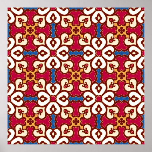 Seamless arabic pattern - based on ottoman traditi poster (Voorkant)