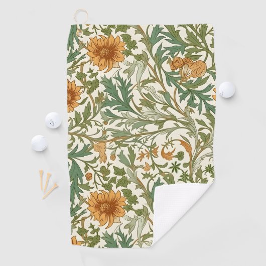 Seamless Arts and Crafts style repeating pattern Golfhanddoek (Insitu)