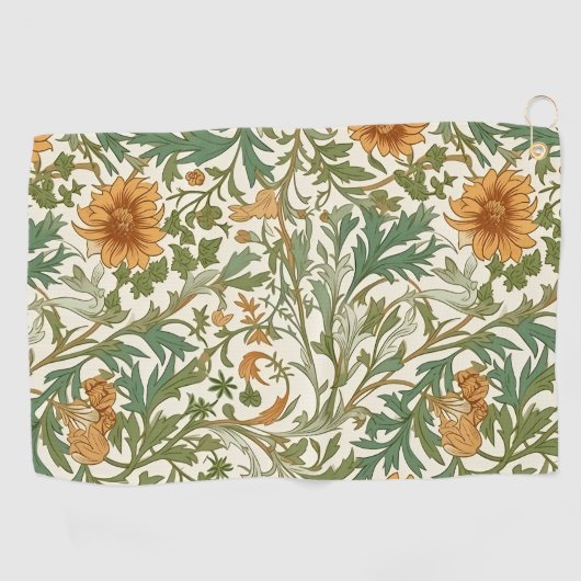 Seamless Arts and Crafts style repeating pattern Golfhanddoek (Horizontaal)