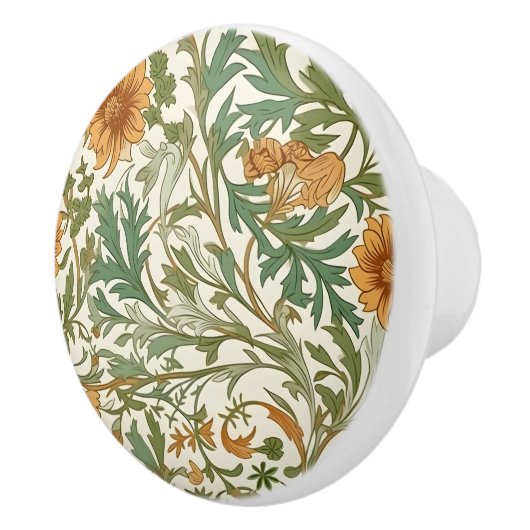 Seamless Arts and Crafts style repeating pattern Keramische Knop (Rechts)