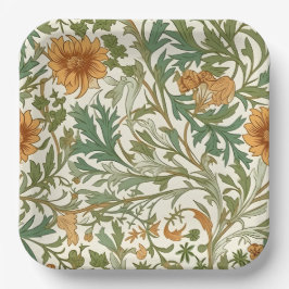 Seamless Arts and Crafts style repeating pattern Papieren Bordje