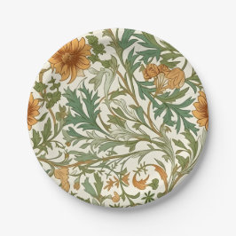 Seamless Arts and Crafts style repeating pattern Papieren Bordje