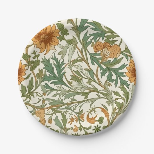 Seamless Arts and Crafts style repeating pattern Papieren Bordje (Voorkant)