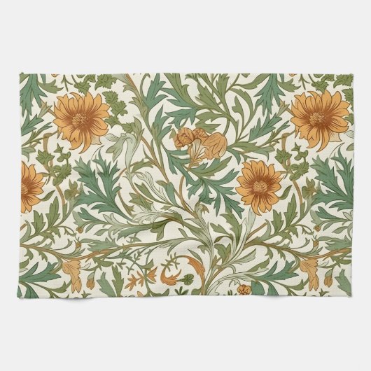 Seamless Arts and Crafts style repeating pattern Theedoek (Horizontaal)