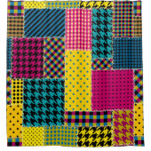 Seamless background pattern. Geometric patchwork p Douchegordijn (Voorkant)