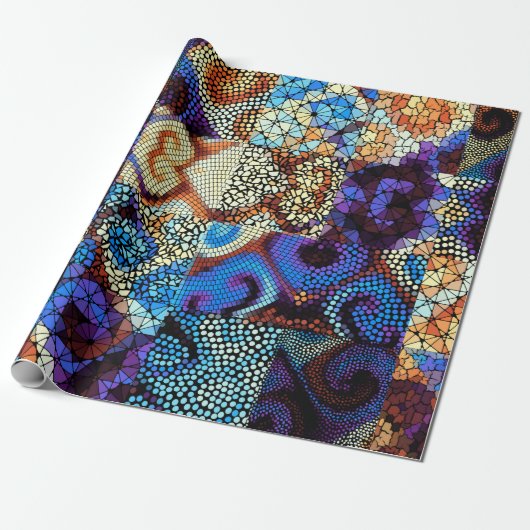 Seamless background pattern. Mosaic art pattern ba Cadeaupapier (Uitgerold)