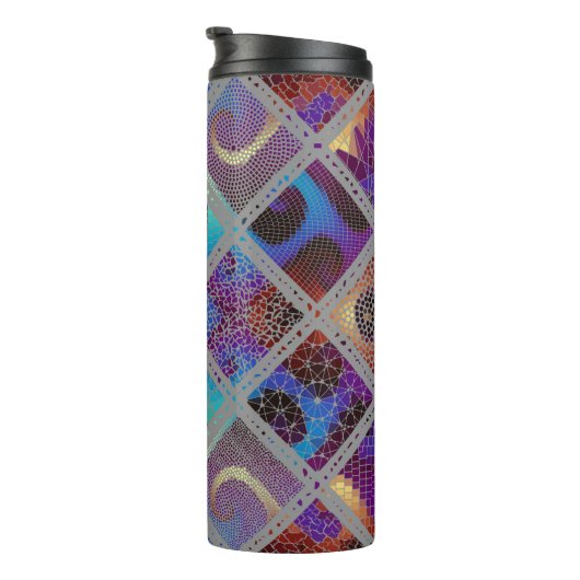 Seamless background pattern. Mosaic art pattern ba Thermosbeker (Geroteerd rechts)