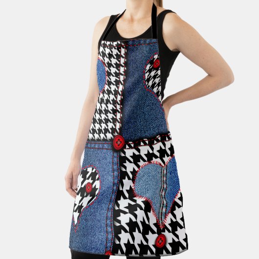 Seamless background pattern. Patchwork of denim fa Schort (Insitu)