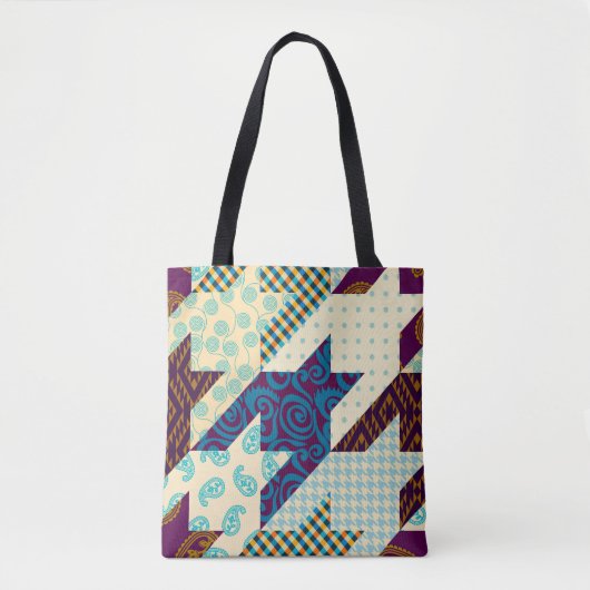 Seamless background pattern. Patchwork pattern. Vi Tote Bag (Voorkant)