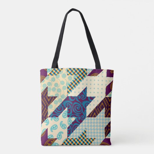 Seamless background pattern. Patchwork pattern. Vi Tote Bag (Achterkant)