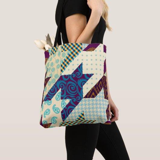 Seamless background pattern. Patchwork pattern. Vi Tote Bag (Dichtbij)
