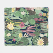 seamless background with cactus fleece deken (Voorkant (Horizontaal))