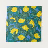 Seamless background with lemons and leaves. Citrus Wandkleed (Voorkant (horizontaal))